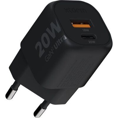 Xtorm 20w gan2 ultra home charger usb-c pd/usb-a black Xtorm 20w gan2 ultra home charger usb-c pd/usb-a black