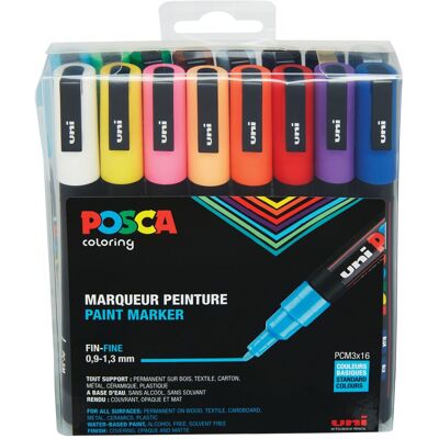 Posca - PC3M - Fine Tip Pen, 16 pc Posca - PC3M - Fine Tip Pen, 16 pc