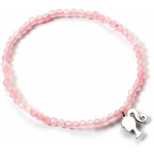 Carat Shop Barbie - Sterling Silver Silhouette Charm & Rose Quartz Bead Carat Shop Barbie - Sterling Silver Silhouette Charm & Rose Quartz Bead