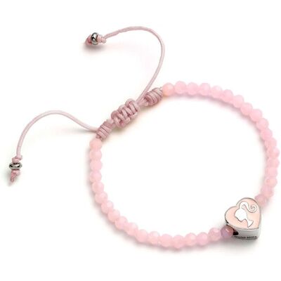 Carat Shop Barbie - Pink Bead Friendship Bracelet with Heart Shaped Bead Carat Shop Barbie - Pink Bead Friendship Bracelet with Heart Shaped Bead