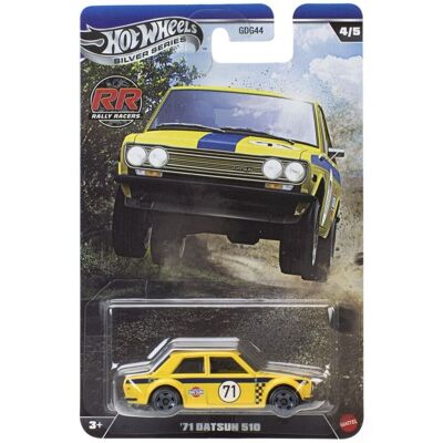 Mattel Hot Wheels Silver Series: Rally Racers - '71 Datsun 510 Vehicle (JKX64) Mattel Hot Wheels Silver Series: Rally Racers - '71 Datsun 510 Vehicle (JKX64)