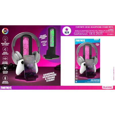 Fortnite Pöytäteline Kuulokkeille, Puh ja Ohjaimeille Valolla 29cm Paladone Fortnite Pöytäteline Kuulokkeille, Puh ja Ohjaimeille Valolla 29cm Paladone