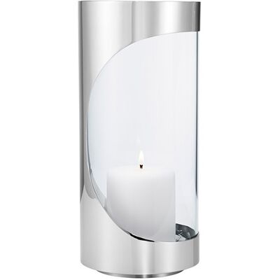 Georg Jensen Chrome Contours kynttilälyhty 28cm 10020462 Georg Jensen Chrome Contours kynttilälyhty 28cm 10020462