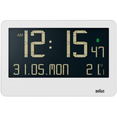 Braun digitaalinen seinäkello valkoinen BC14W Braun digitaalinen seinäkello valkoinen BC14W
