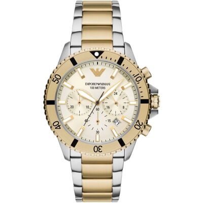 Giorgio Armani Emporio Armani Diver Chrono Silver/Pale gold AR11606 Giorgio Armani Emporio Armani Diver Chrono Silver/Pale gold AR11606