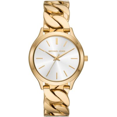 Michael Kors Runway 3-hands gold curb chain MK7472 Michael Kors Runway 3-hands gold curb chain MK7472
