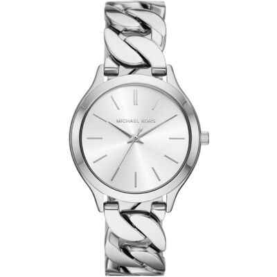 Michael Kors Runway 3-hands Silver curb chain MK7474 Michael Kors Runway 3-hands Silver curb chain MK7474