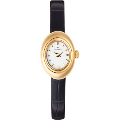 Mockberg Belle Oval Petite Leather Gold kello MB1412 Mockberg Belle Oval Petite Leather Gold kello MB1412