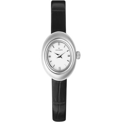 Mockberg Belle Oval Petite Leather Steel kello MB1413 Mockberg Belle Oval Petite Leather Steel kello MB1413