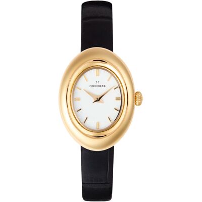 Mockberg Belle Oval Leather Gold kello MB1414 Mockberg Belle Oval Leather Gold kello MB1414