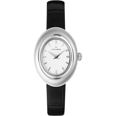 Mockberg Belle Oval Leather Steel kello MB1415 Mockberg Belle Oval Leather Steel kello MB1415