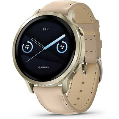 Garmin Venu 4 41mm Lunar Gold with Bone Silicone Band and Light Sand Leather Band 010-03013-03 1x Kirk, 1x Pink, 1xSin Garmin Venu 4 41mm Lunar Gold with Bone Silicone Band and Light Sand Leather Band 010-03013-03 1x Kirk, 1x Pink, 1xSin