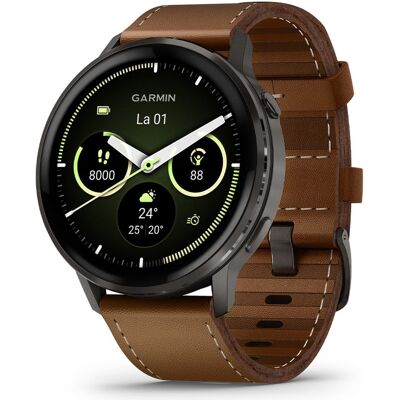 Garmin Venu 4 45mm Slate with Black Silicone Band and Brown Leather Band 010-03014-03 1x Kirk, 1x Pink, 1xSin Garmin Venu 4 45mm Slate with Black Silicone Band and Brown Leather Band 010-03014-03 1x Kirk, 1x Pink, 1xSin