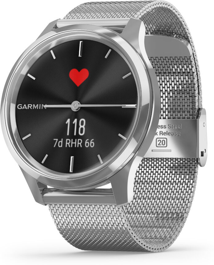 Garmin Vivomove Luxe Milanese and Silver hybridiälykello 010-02241-03  - unisex Garmin Vivomove Luxe Milanese and Silver hybridiälykello 010-02241-03  - unisex