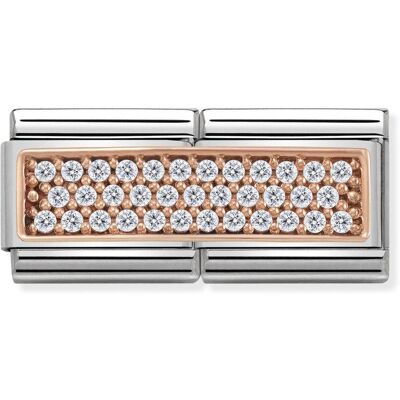 Nomination Rose Gold double 430731-01 Rose zircon 1x Kirk, 1x Pink, 1xSin Nomination Rose Gold double 430731-01 Rose zircon 1x Kirk, 1x Pink, 1xSin