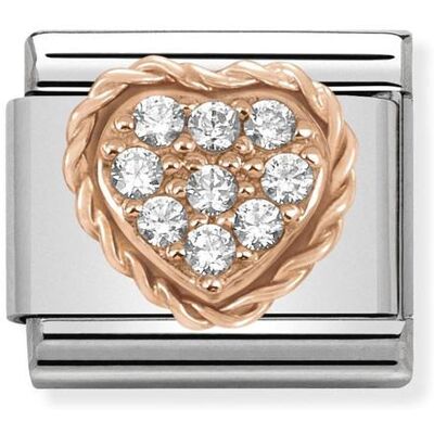 Nomination Rose Gold Heart with White CZ 430312-02 1x Kirk, 1x Pink, 1xSin Nomination Rose Gold Heart with White CZ 430312-02 1x Kirk, 1x Pink, 1xSin