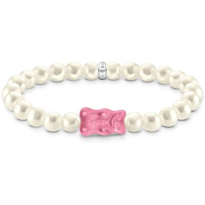Thomas Sabo Haribo silver pearl bracelet with pink goldbears helmirannekoru A2154-082-9-L17 Thomas Sabo Haribo silver pearl bracelet with pink goldbears helmirannekoru A2154-082-9-L17