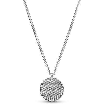 Pandora Timeless hopeinen pyöreä pavé kaulakoru 392632C01-45 Pandora Timeless hopeinen pyöreä pavé kaulakoru 392632C01-45