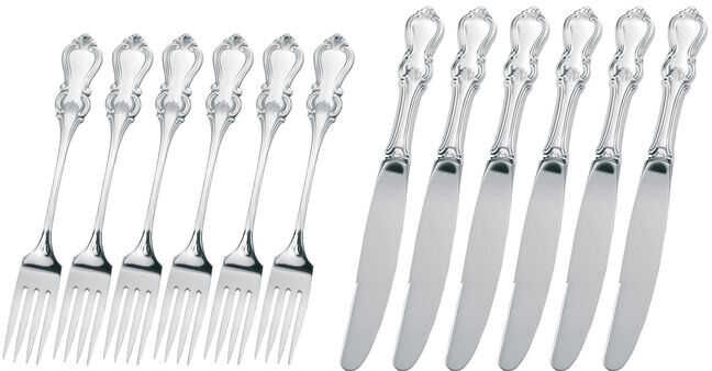 Kultakeskus Hopea Romantiikka Hopeiset 6kpl Voileipähaarukkaa ja -veitseä  - unisex Kultakeskus Hopea Romantiikka Hopeiset 6kpl Voileipähaarukkaa ja -veitseä  - unisex