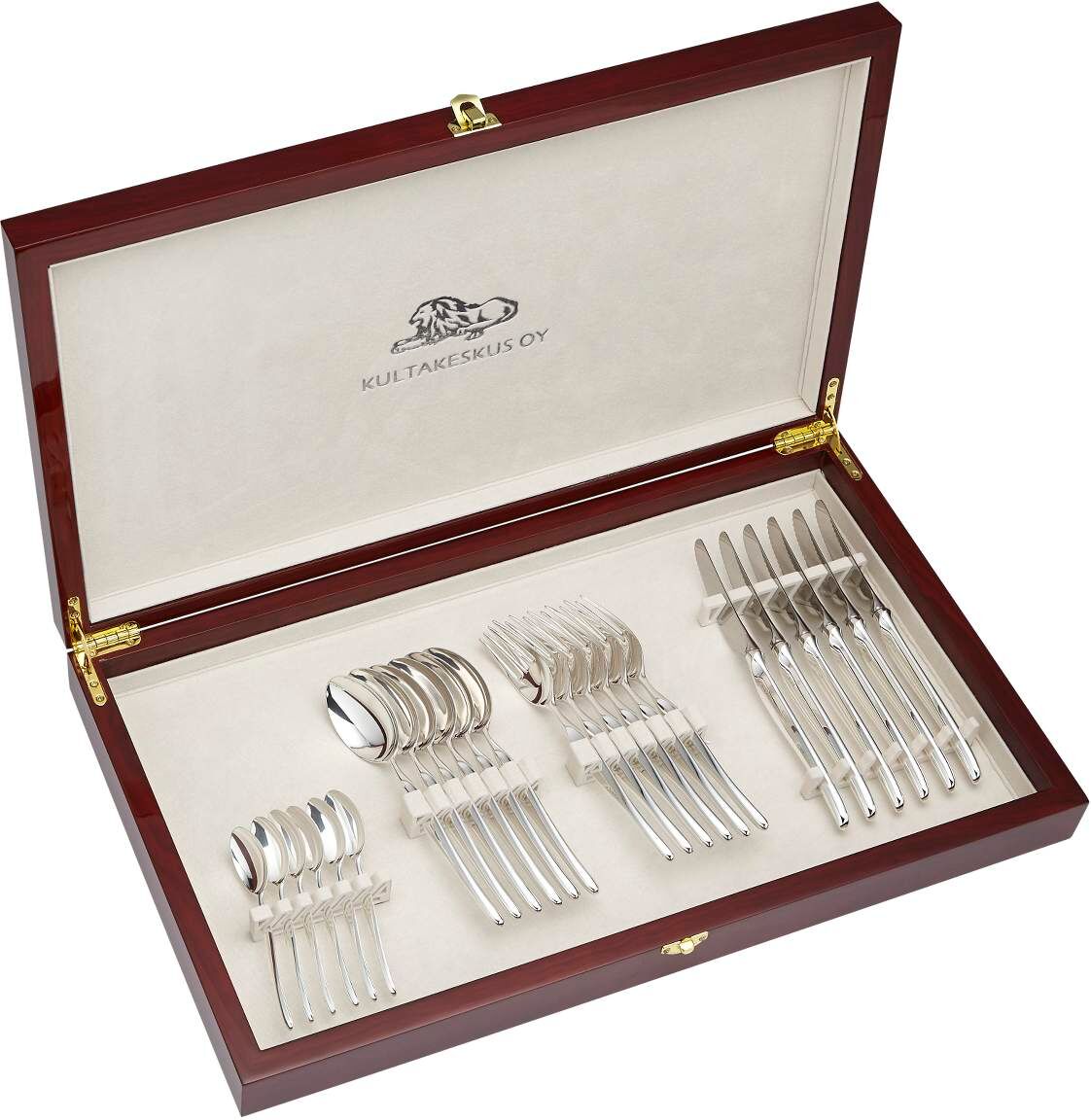 Kultakeskus Hopea Hopeasiipi ruokailuvälineet pianolakatussa laatikossa nro 10  - unisex Kultakeskus Hopea Hopeasiipi ruokailuvälineet pianolakatussa laatikossa nro 10  - unisex