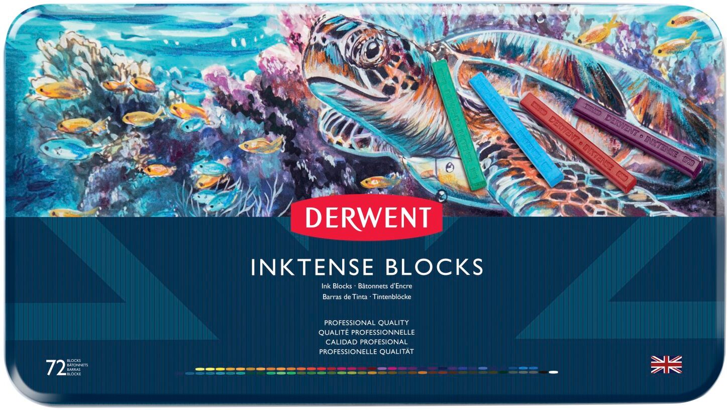 Derwent Inktense Blocks 72 musteväriliitulajitelma