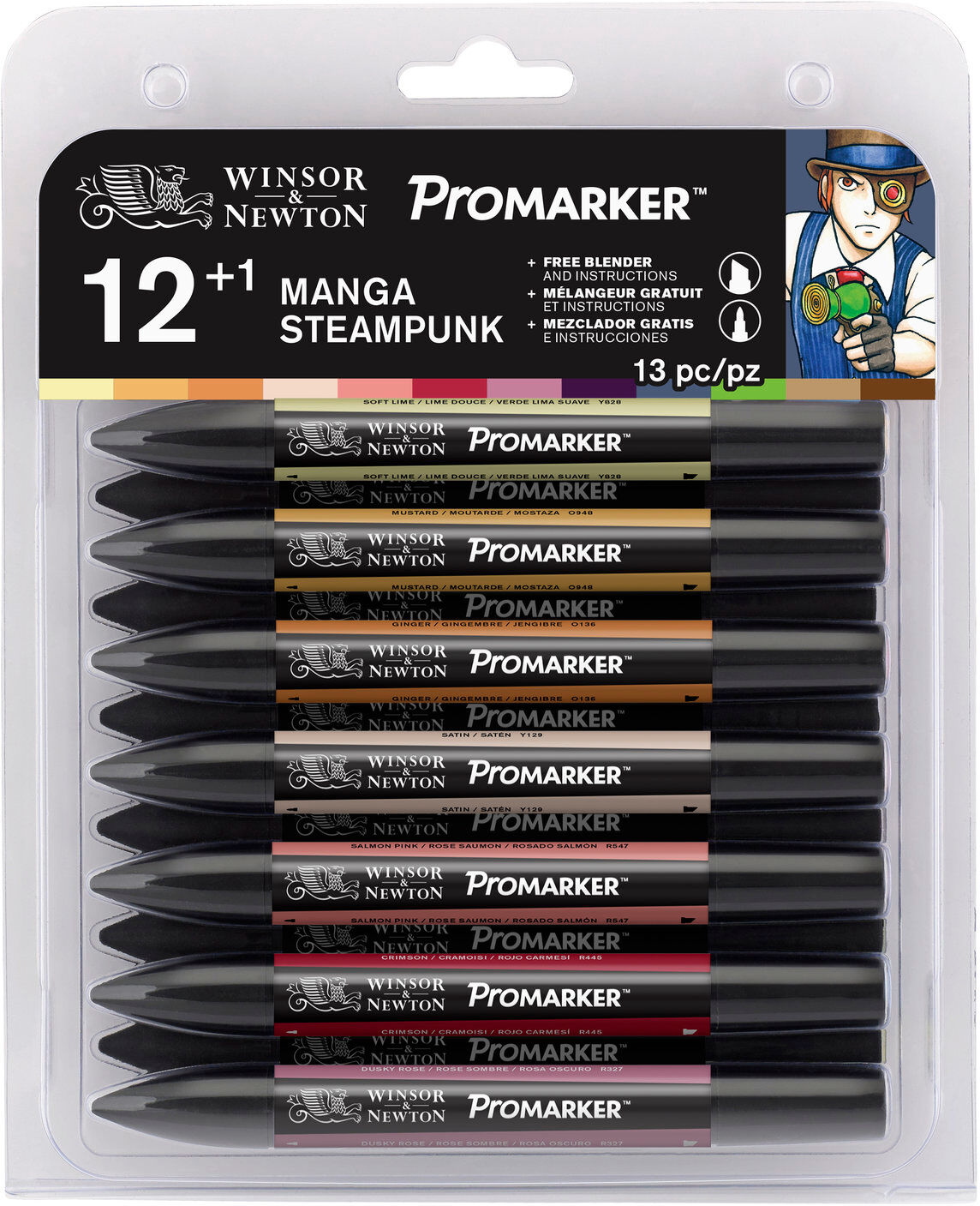 WINSOR&NEWTON Winsor & Newton Promarker Manga 12+1 värikynän setti WINSOR&NEWTON Winsor & Newton Promarker Manga 12+1 värikynän setti