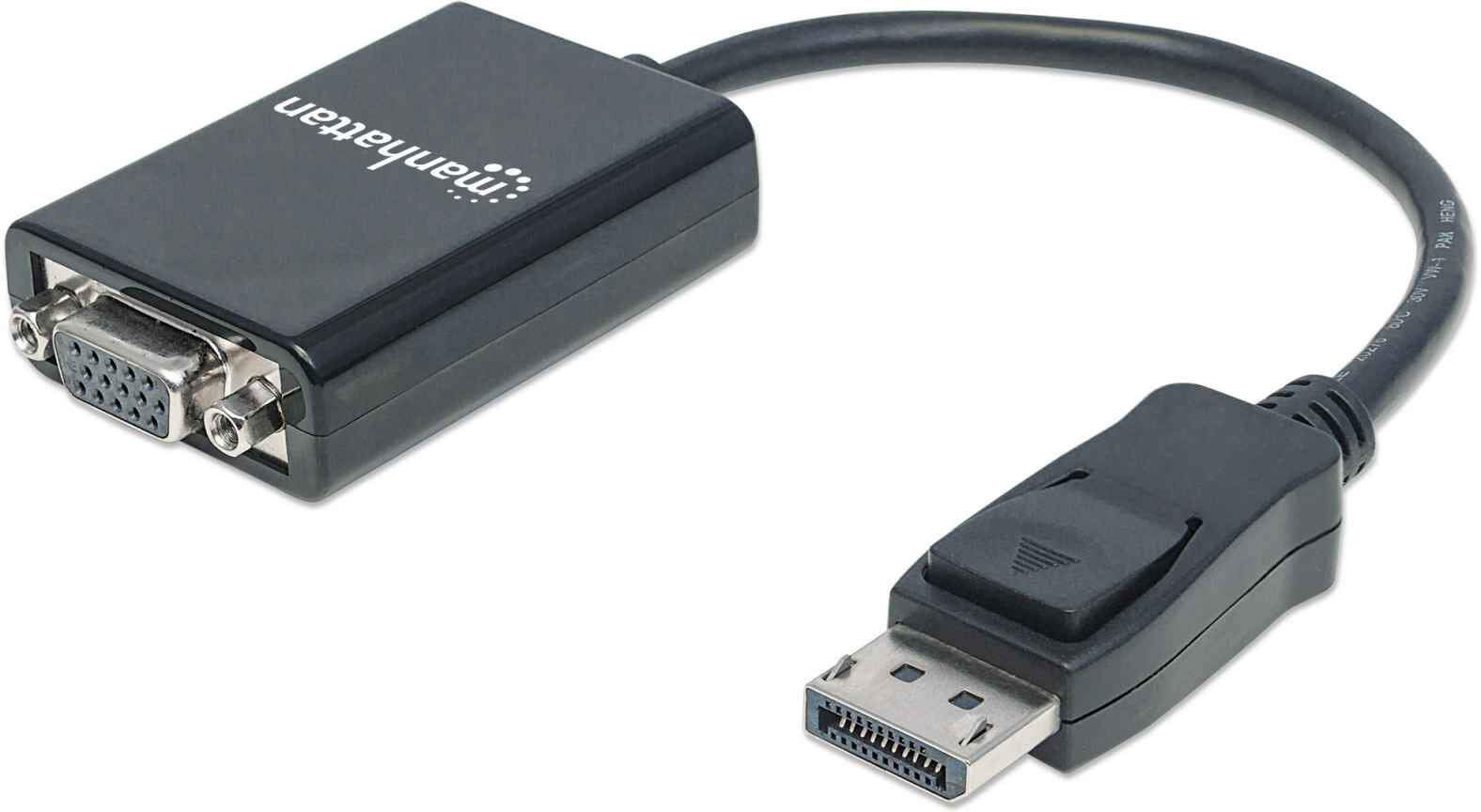 Manhattan DisplayPort (uros) - VGA (naaras) adapteri Manhattan DisplayPort (uros) - VGA (naaras) adapteri