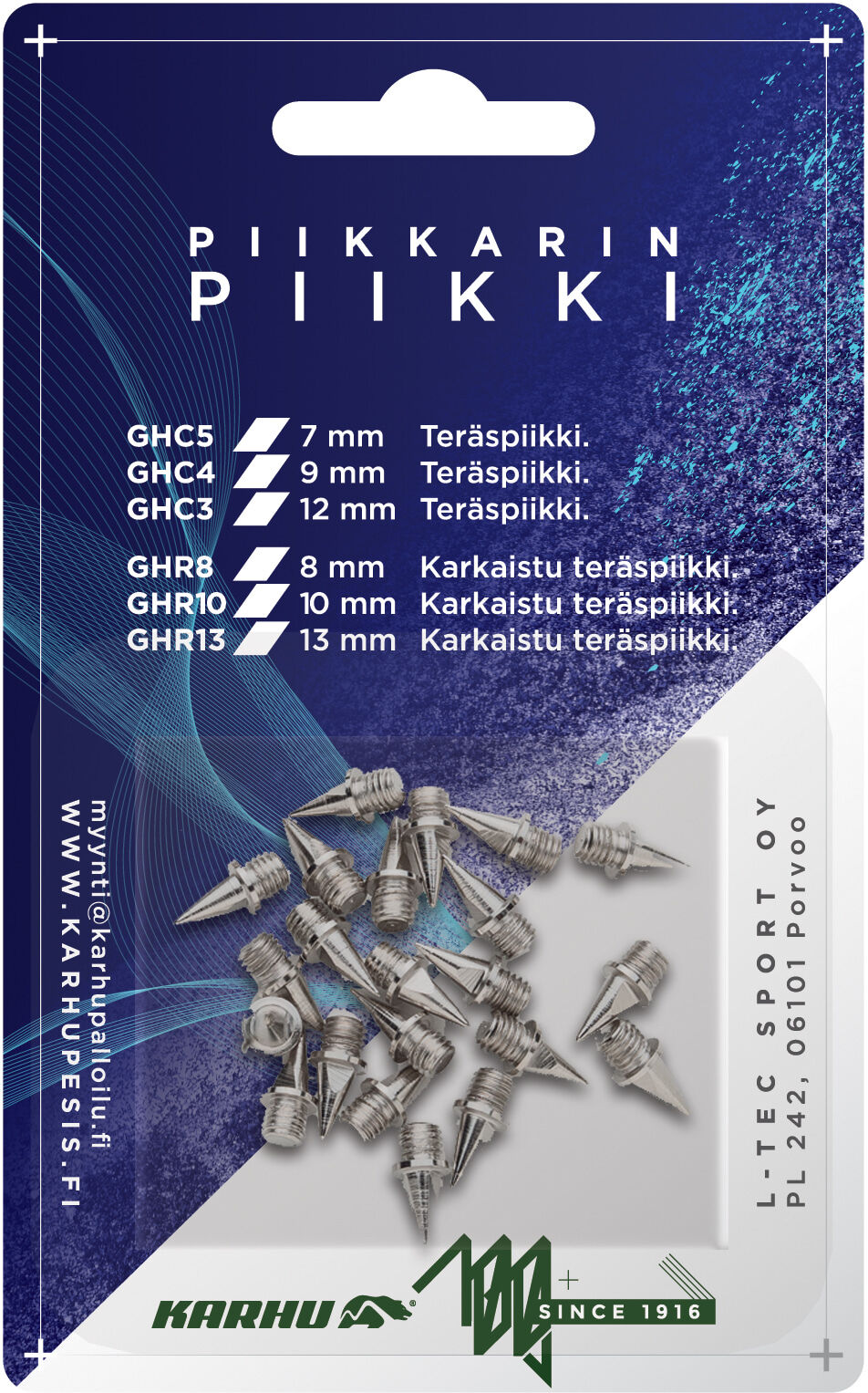 Karhu GHR.13 13mm 100kpl karkaistu teräspiikki Karhu GHR.13 13mm 100kpl karkaistu teräspiikki