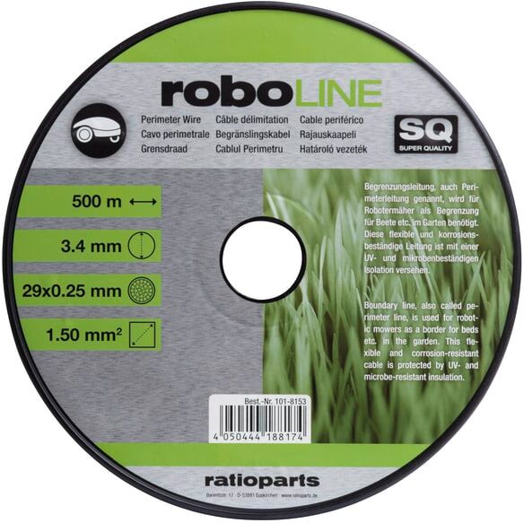 Ratioparts 3,4mm x 500m robottiruohonleikkurin rajakaapeli Ratioparts 3,4mm x 500m robottiruohonleikkurin rajakaapeli