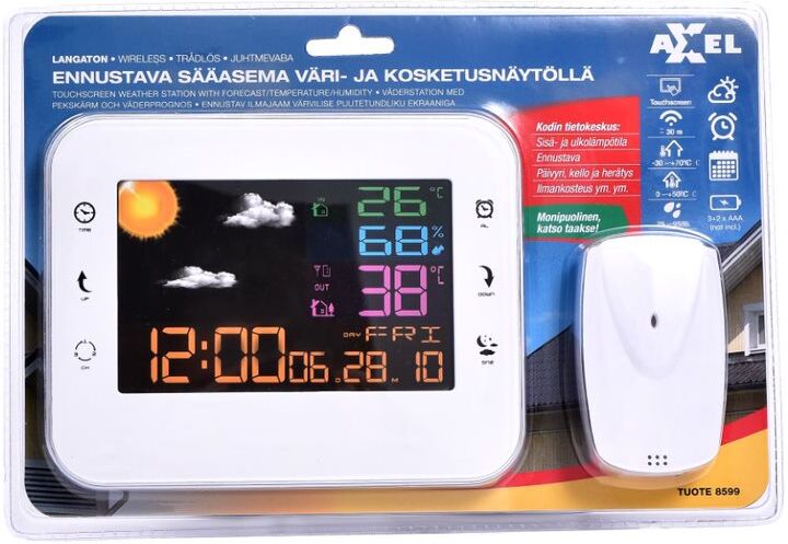 Axxel langaton sääasema sisä/ulkokäyttöön Axxel langaton sääasema sisä/ulkokäyttöön