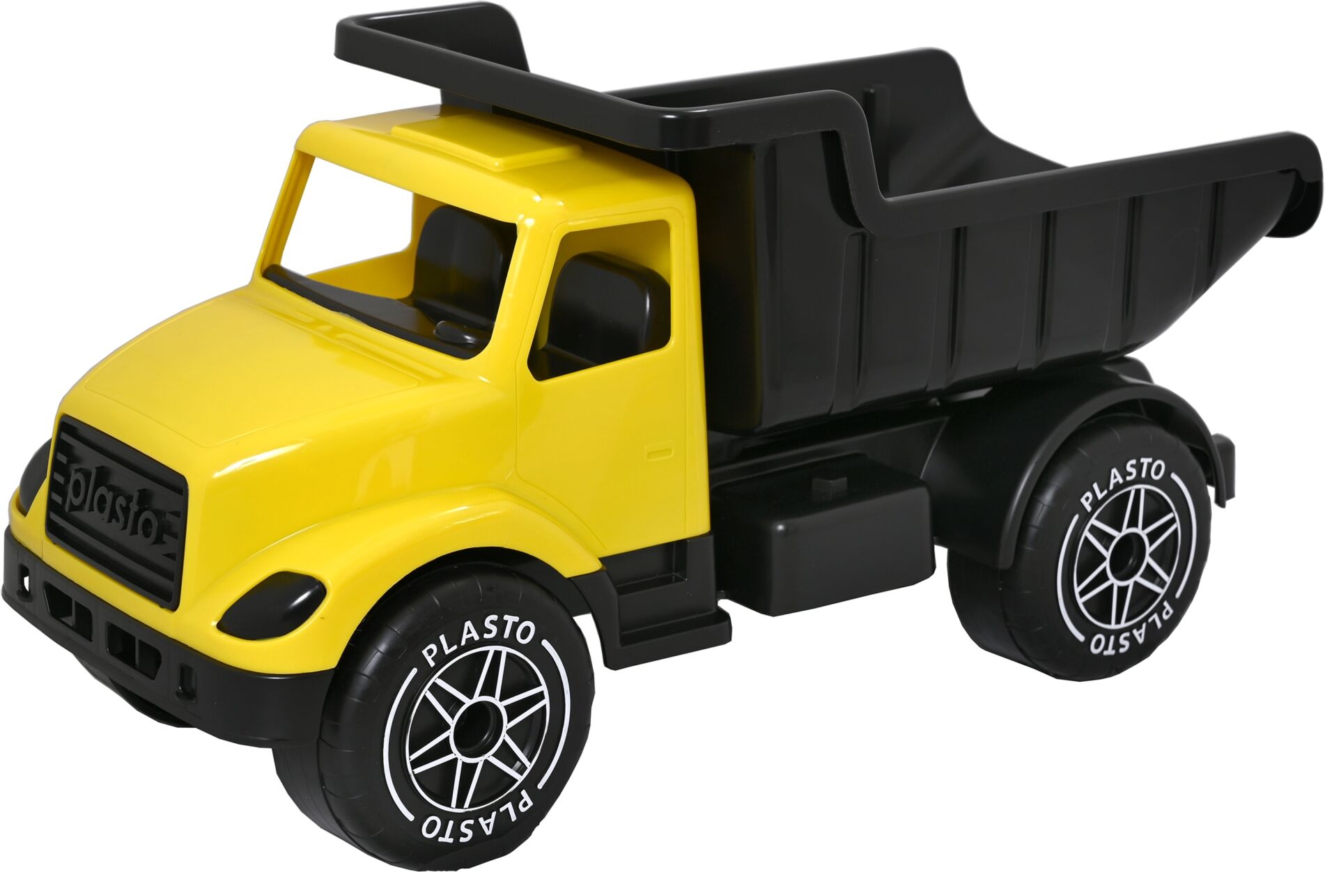 Plasto iso 60 cm keltainen kuorma-auto hiljaisilla renkailla Plasto iso 60 cm keltainen kuorma-auto hiljaisilla renkailla