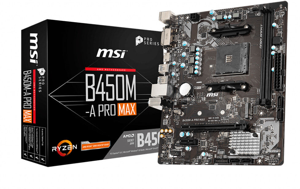 MSI B450M-A Pro MAX AM4 mATX emolevy