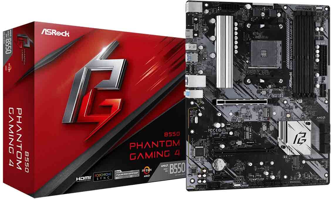 ASRock B550 Phantom Gaming 4 AM4 ATX emolevy