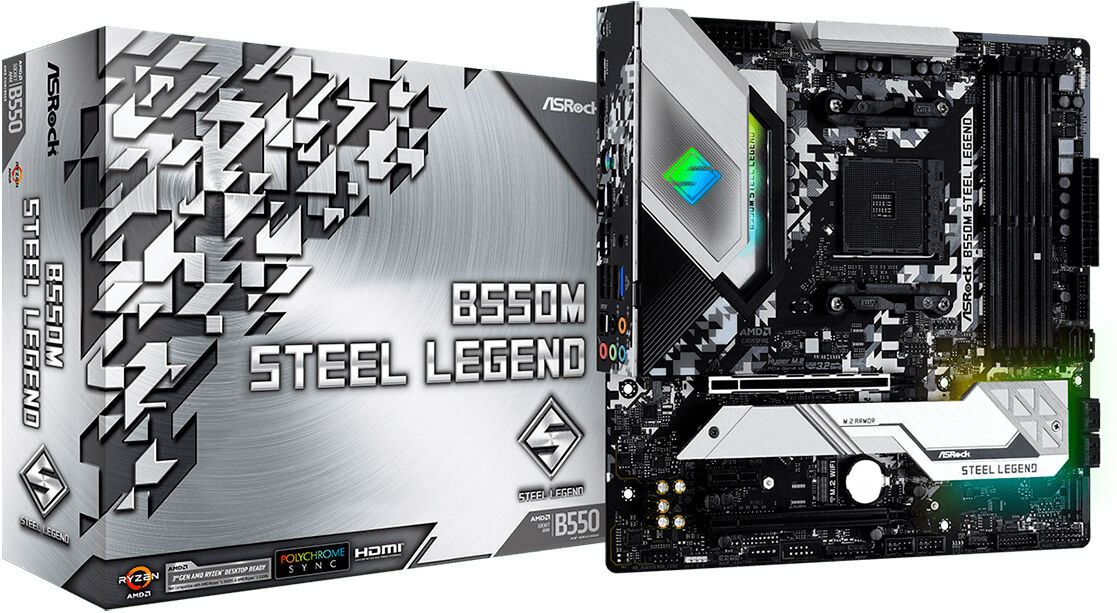 ASRock B550M Steel Legend AM4 mATX emolevy ASRock B550M Steel Legend AM4 mATX emolevy