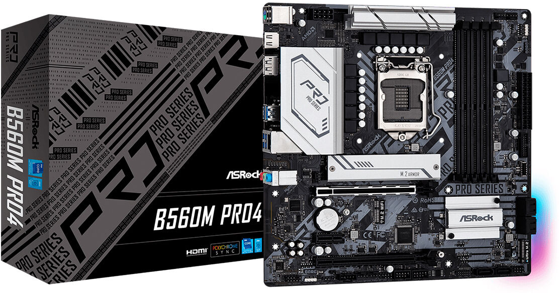 ASRock B560M Pro4 LGA1200 mATX emolevy ASRock B560M Pro4 LGA1200 mATX emolevy