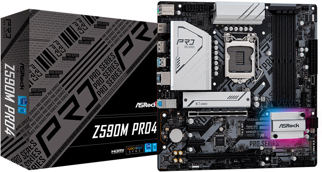 ASRock Z590M Pro4 LGA1200 mATX emolevy ASRock Z590M Pro4 LGA1200 mATX emolevy