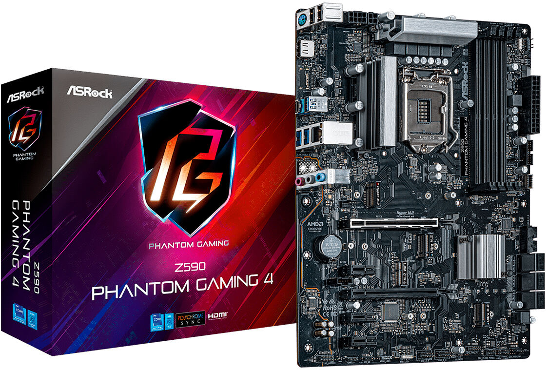 ASRock Z590 Phantom Gaming 4 LGA1200 ATX emolevy ASRock Z590 Phantom Gaming 4 LGA1200 ATX emolevy