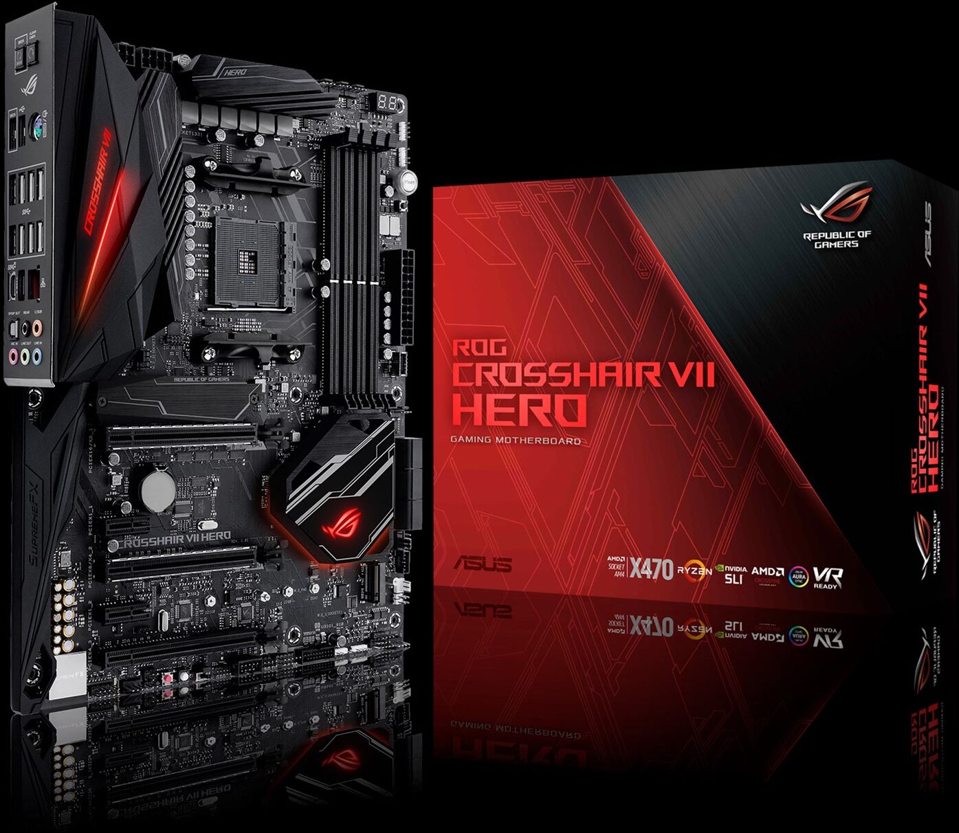 Asus ROG Crosshair VII Hero AM4 ATX emolevy Asus ROG Crosshair VII Hero AM4 ATX emolevy