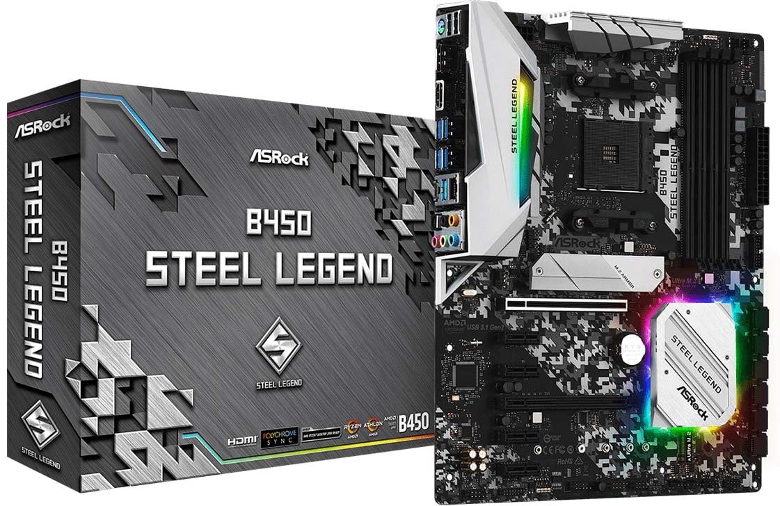 ASRock B450 Steel Legend AM4 ATX emolevy ASRock B450 Steel Legend AM4 ATX emolevy