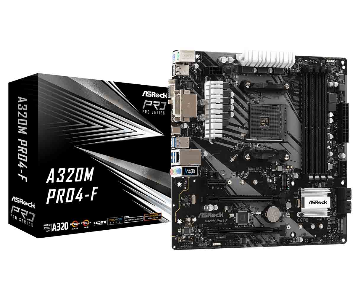 ASRock A320M Pro4-F AM4 mATX emolevy