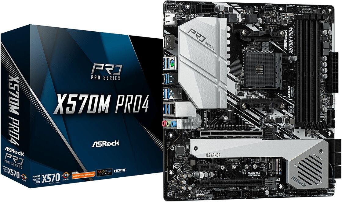 ASRock X570M Pro4 AM4 mATX emolevy ASRock X570M Pro4 AM4 mATX emolevy