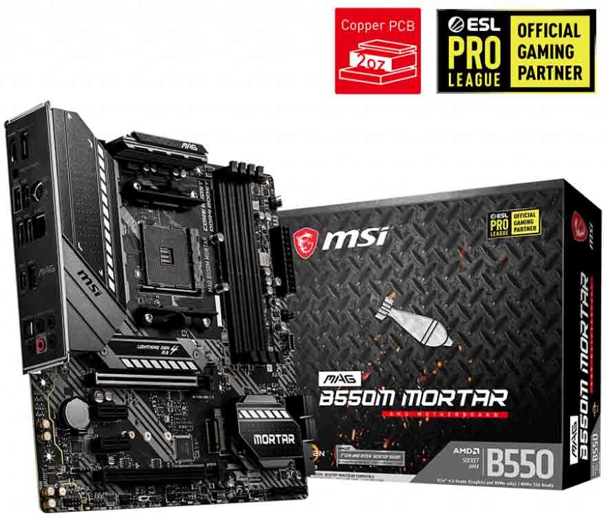 MSI MAG B550M Mortar AM4 mATX emolevy MSI MAG B550M Mortar AM4 mATX emolevy
