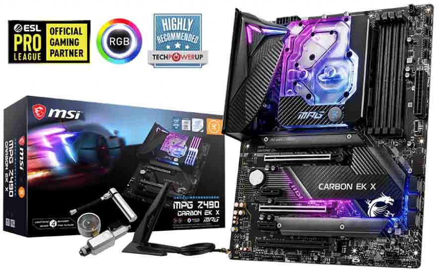 MSI MPG Z490 Carbon EK X LGA1200 ATX emolevy MSI MPG Z490 Carbon EK X LGA1200 ATX emolevy