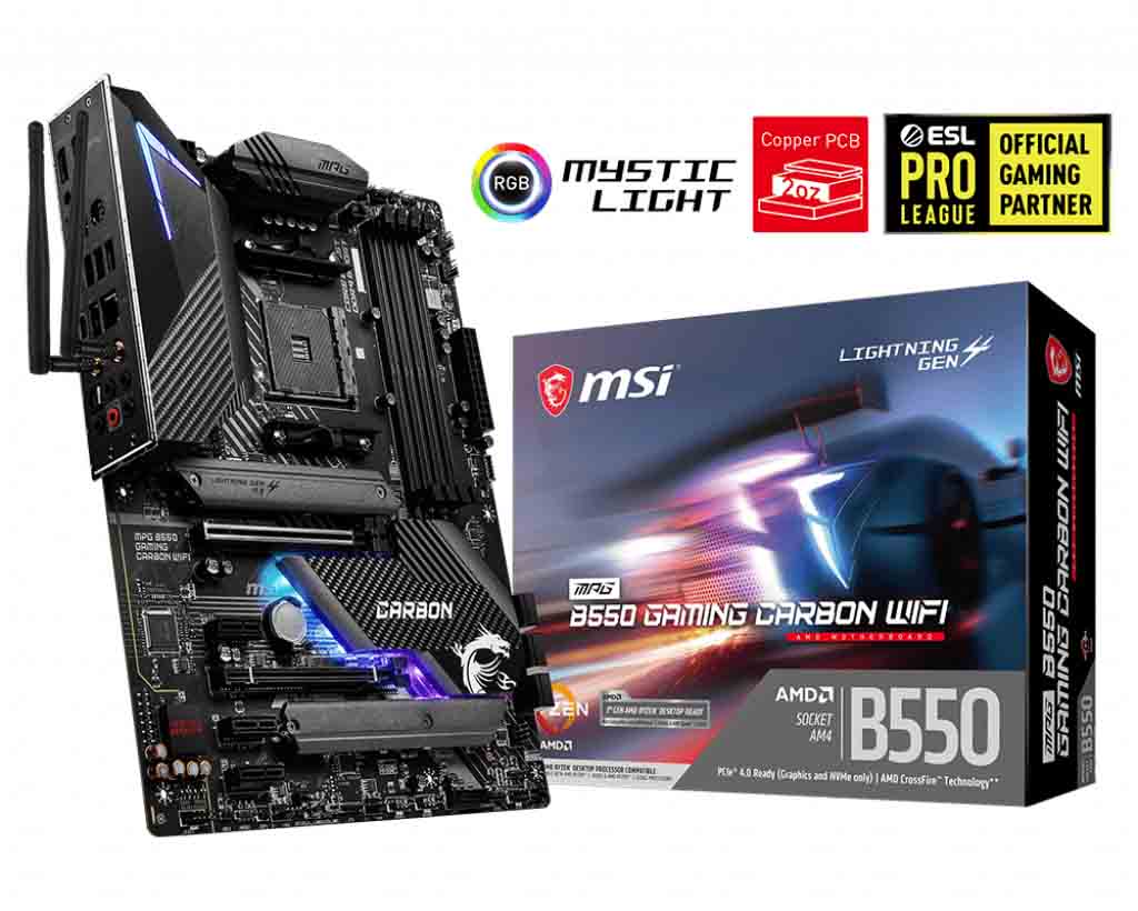 MSI MPG B550 Gaming Carbon WiFi AM4 ATX emolevy MSI MPG B550 Gaming Carbon WiFi AM4 ATX emolevy
