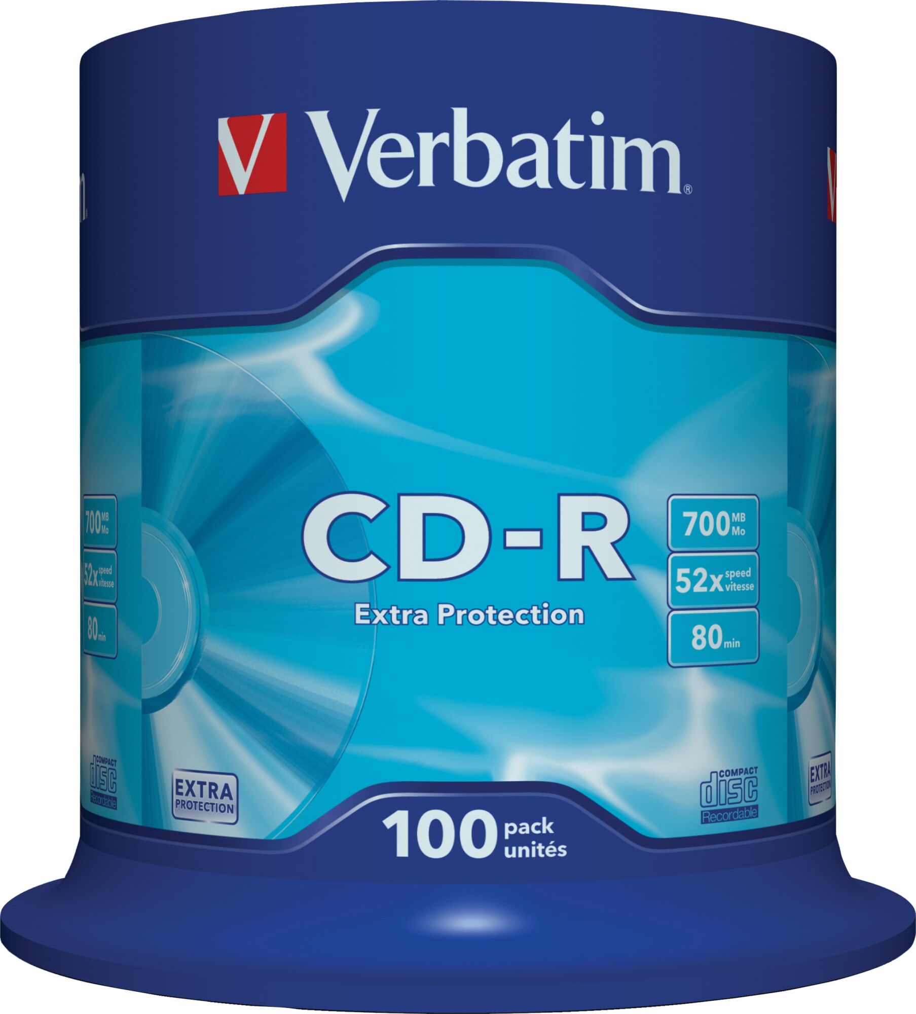 Verbatim CD-R 52x 700 MB/80 min 100 kpl CD-R -levy Verbatim CD-R 52x 700 MB/80 min 100 kpl CD-R -levy