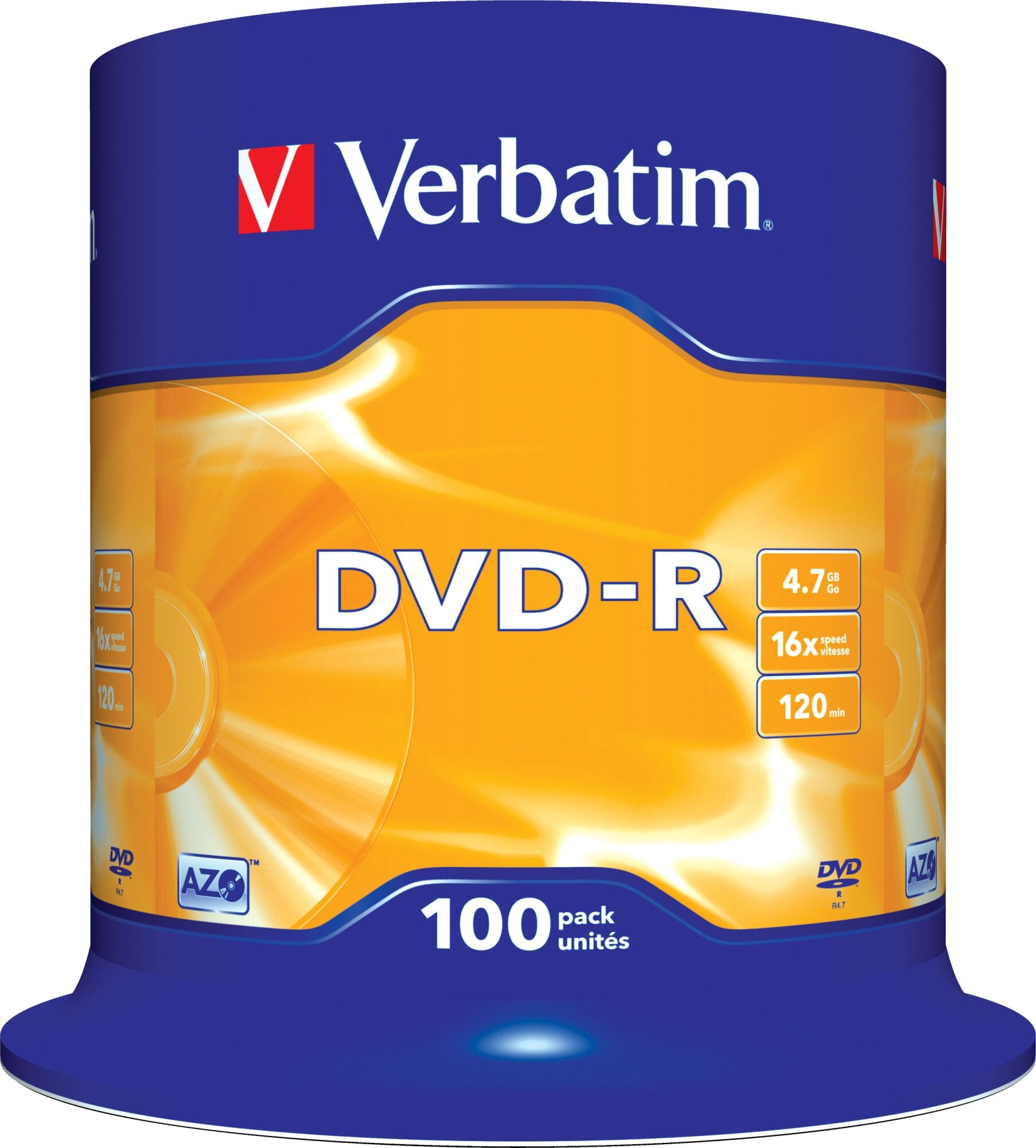 Verbatim DVD-R 16x 4.7 GB/120 min 100 kpl DVD-R levy Verbatim DVD-R 16x 4.7 GB/120 min 100 kpl DVD-R levy
