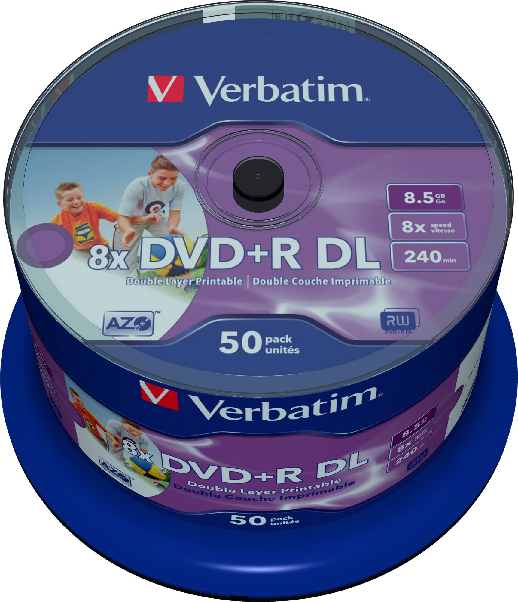 Verbatim DVD+R DL 8x 8.5 GB/240 min 50 kpl DVD+R -levy Verbatim DVD+R DL 8x 8.5 GB/240 min 50 kpl DVD+R -levy