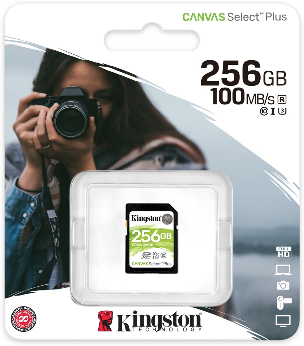 Kingston Canvas Select Plus 256GB SDXC muistikortti