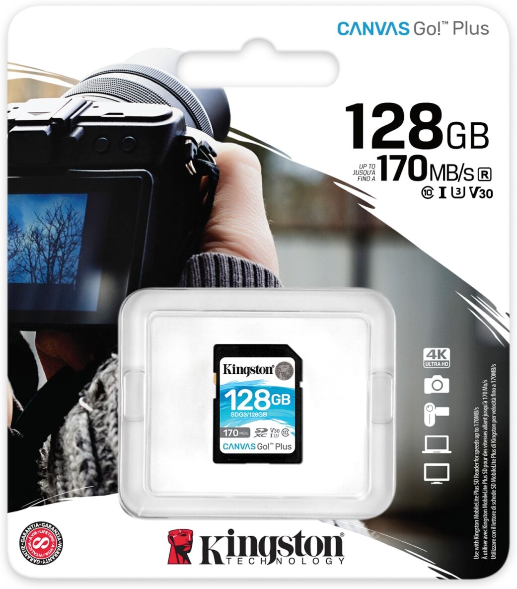 Kingston Canvas Go! Plus 128GB SDXC muistikortti Kingston Canvas Go! Plus 128GB SDXC muistikortti