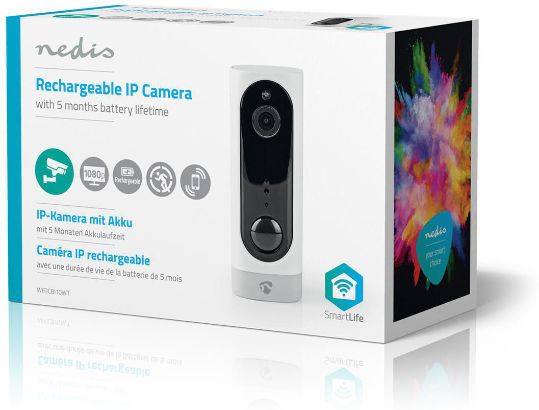 Nedis WIFICBI10WT ladattava IP-kamera sisäkäyttöön Nedis WIFICBI10WT ladattava IP-kamera sisäkäyttöön